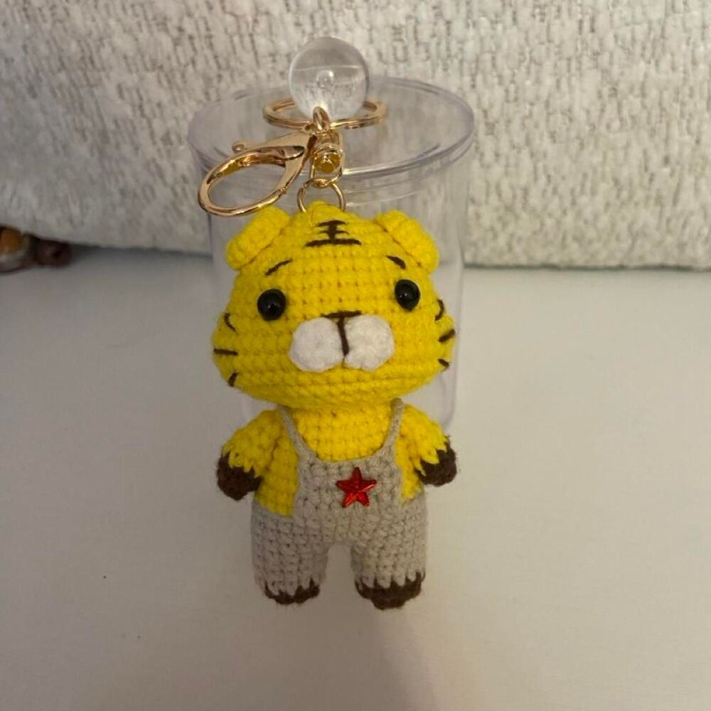 Handmade Crocheted Keychain Tiger
